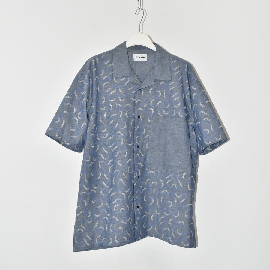 KOZABURO BOXY SS CAMP COLLOR SHIRTS - EMBROIDERY DUNGAREE [2614-S-401]