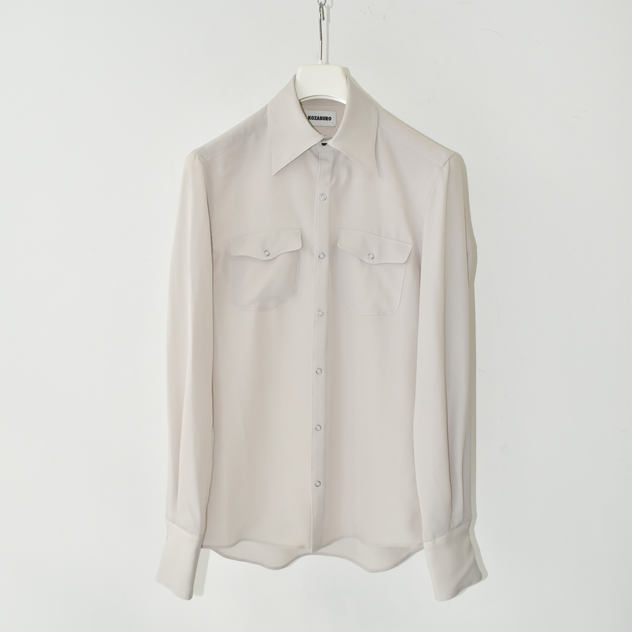 KOZABURO SLIM FIT SHIRTS - TWIST TWILL [Light Grey]