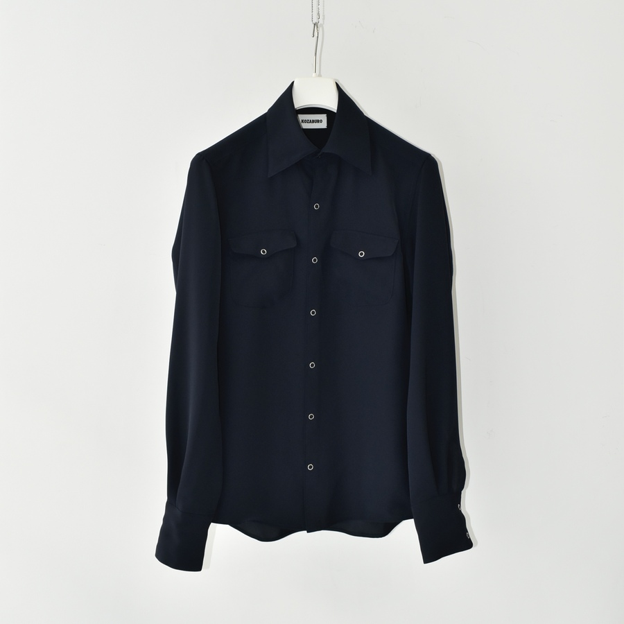 KOZABURO SLIM FIT SHIRTS - TWIST TWILL [Navy]
