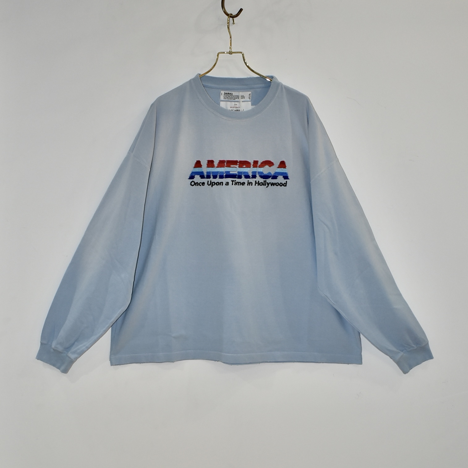 DAIRIKU "AMERICA" Vintage Sunburn Tee Aqua [24SS C-4]