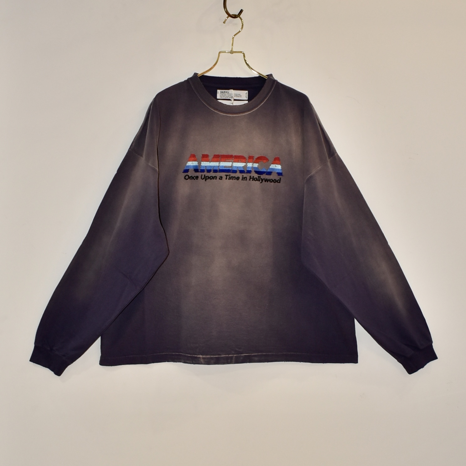 DAIRIKU "AMERICA" Vintage Sunburn Tee Navy [24SS C-4]