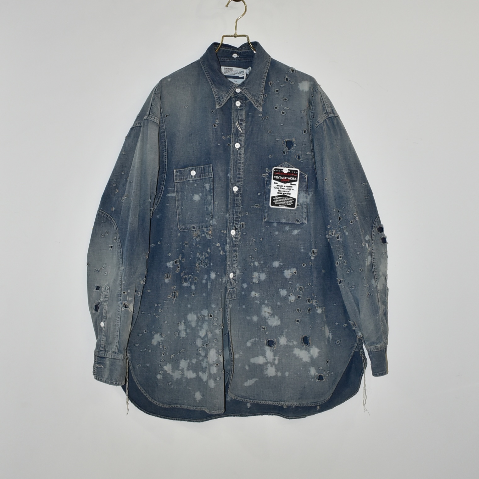 DAIRIKU "Damage" Denim Work Over Shirts [24SS S-2]