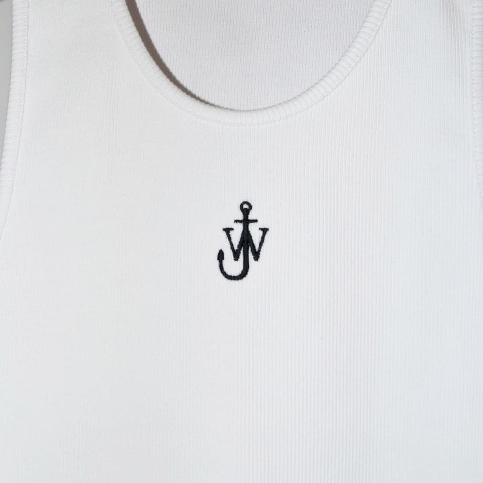 JW ANDERSON   アンカーロゴエンブロイダリー タンクトップ WHITE [596-20040003]