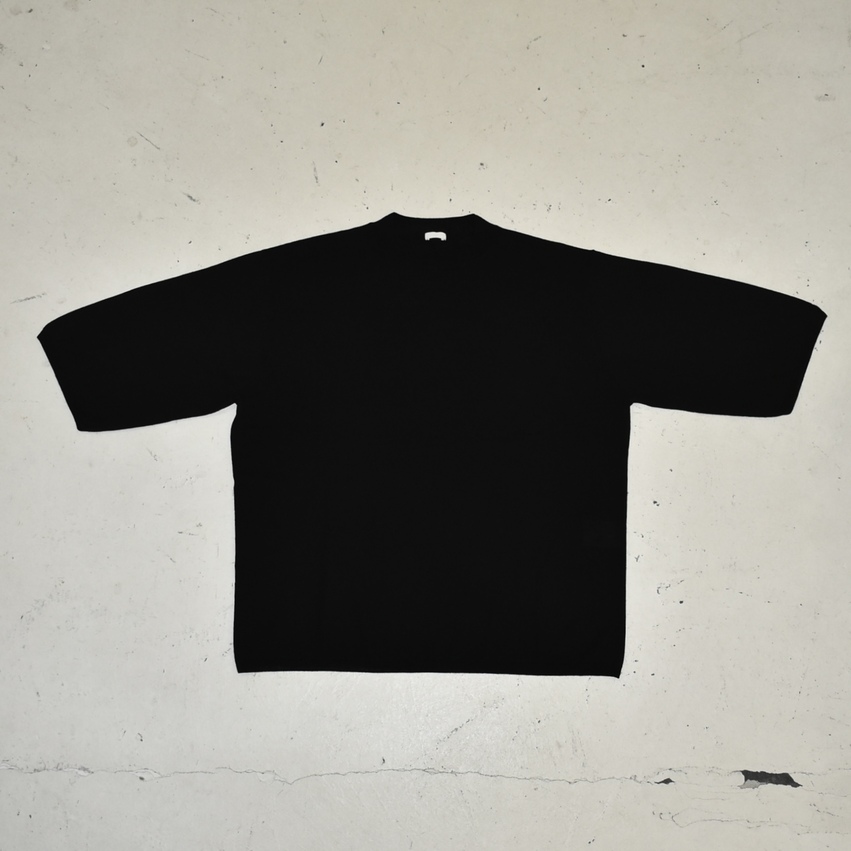 SEEALL MOCK NECK SS SWEATER BLACK[SAU43-KJ683]
