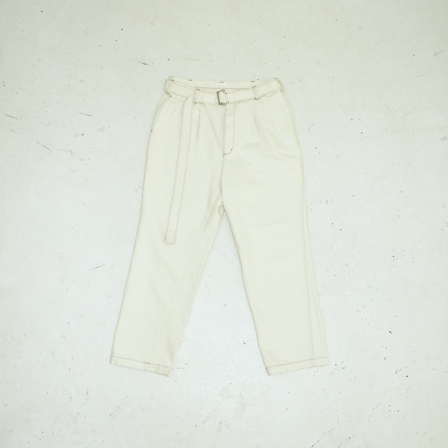 SEEALL DOCKERS BELTED 2TACK PANTS WHITE DENIM[SAU43-CI791]