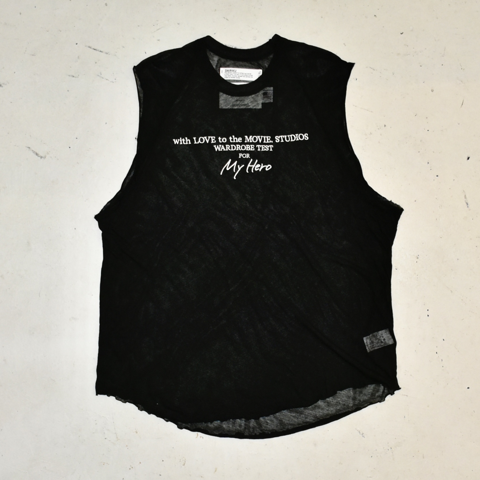 DAIRIKU "See-through" Big Nosleeve Tee BLACK[24SS C-8]