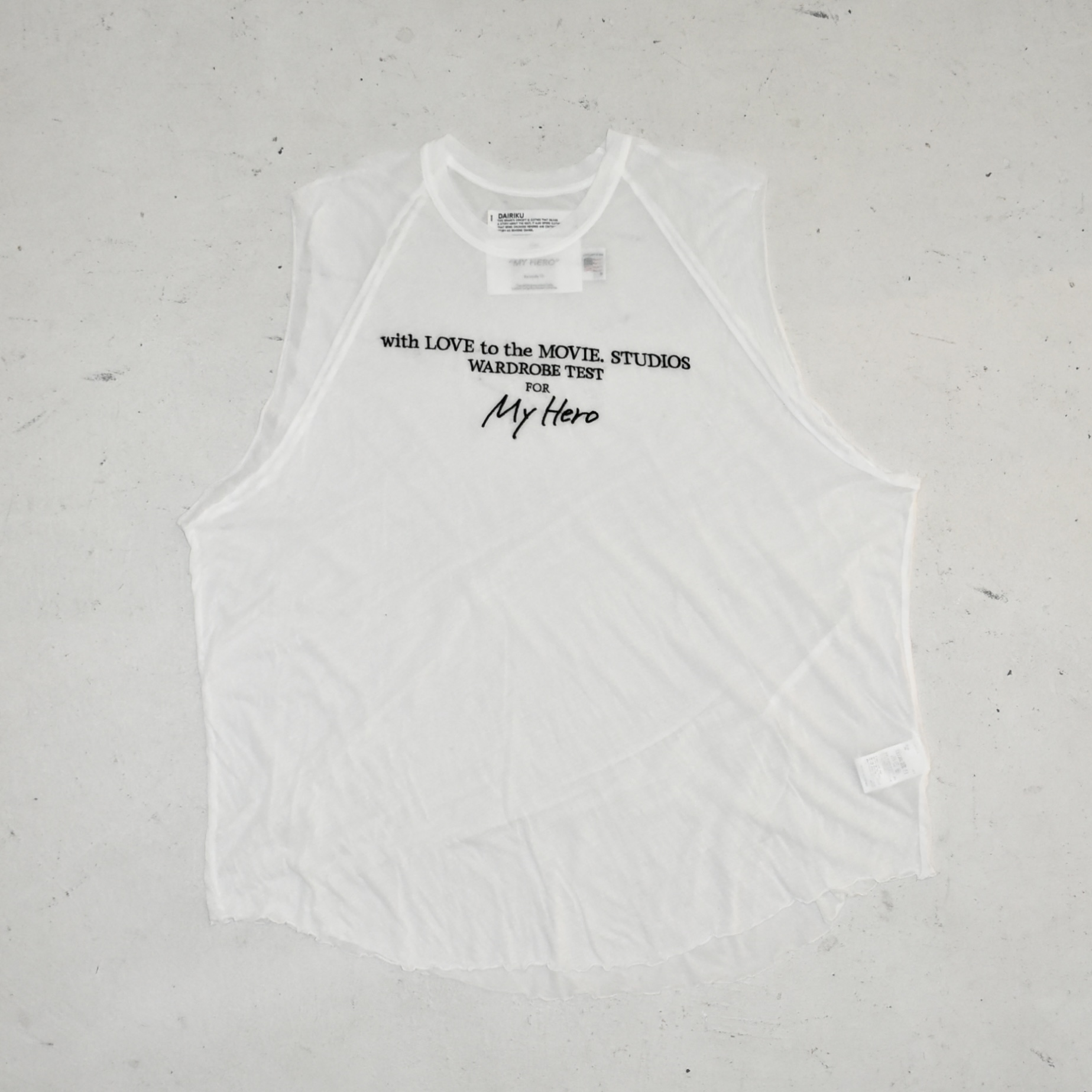 DAIRIKU "See-through" Big Nosleeve Tee WHITE[24SS C-8]