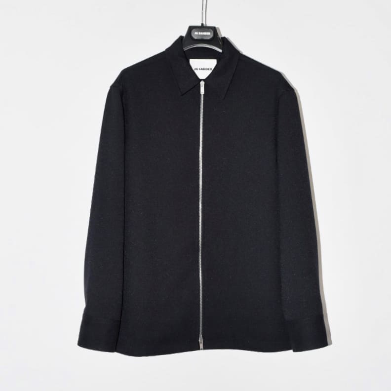 JIL SANDER ZIP-UP SHIRTS NAVY[J22DL0178]