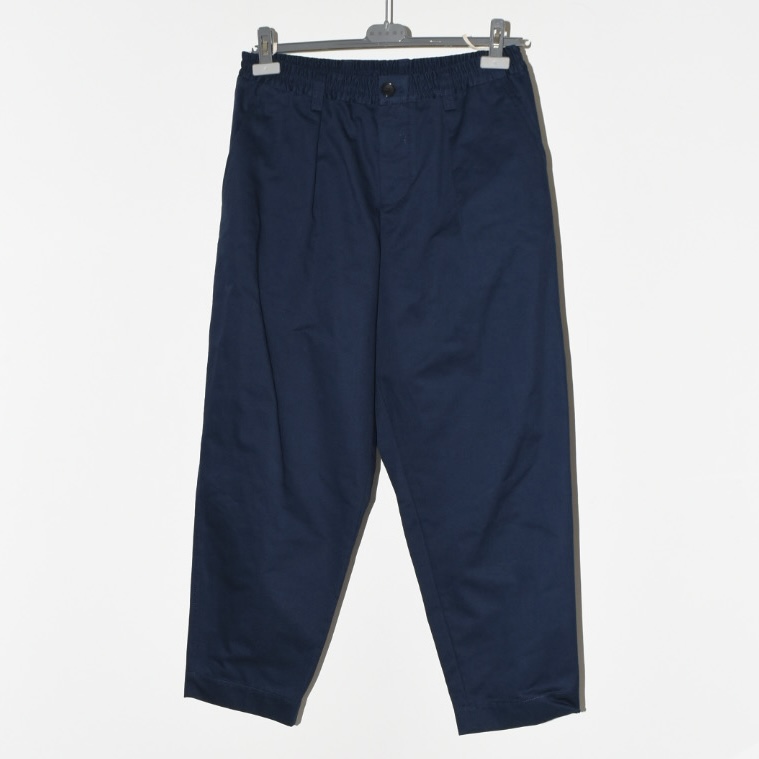 MARNI コットンギャバジン ドローストリング付き タックパンツ NAVY[PUMU0017A4]