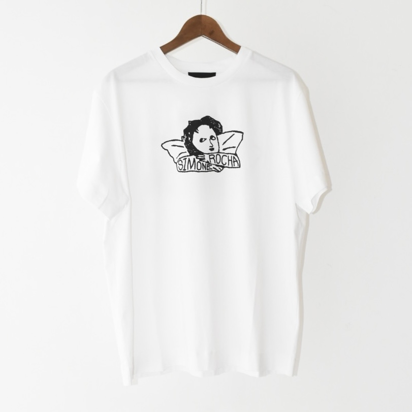 Simone Rocha SHORT SLEEVE T-SHIRTS W/ANGEL BABY PRINT[5195P16A-M05696SS24]
