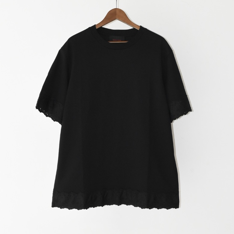 Simone Rocha BOXY T-SHIRTS W/TRIM BLACK/BLACK[5211T 0562]