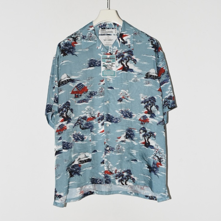 DAIRIKU "Cliff" Aloha Shirt Blue[24SS S-9]