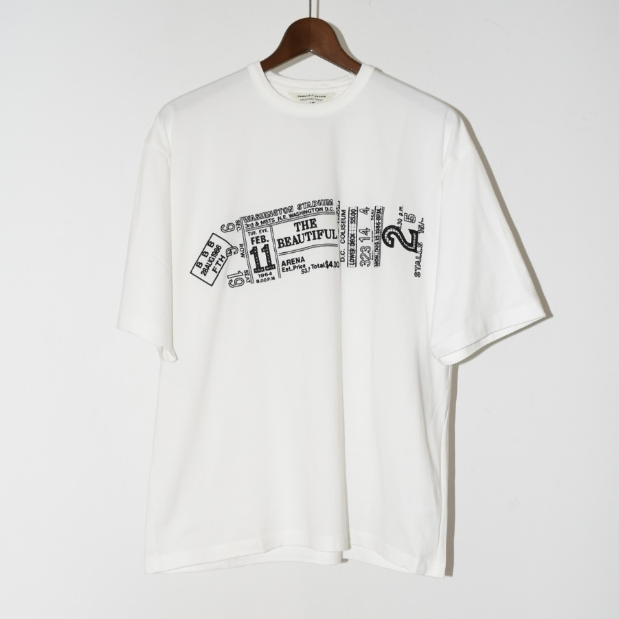 beautiful people giza cotton jersey embroidery T-shirt off white[1415310011]