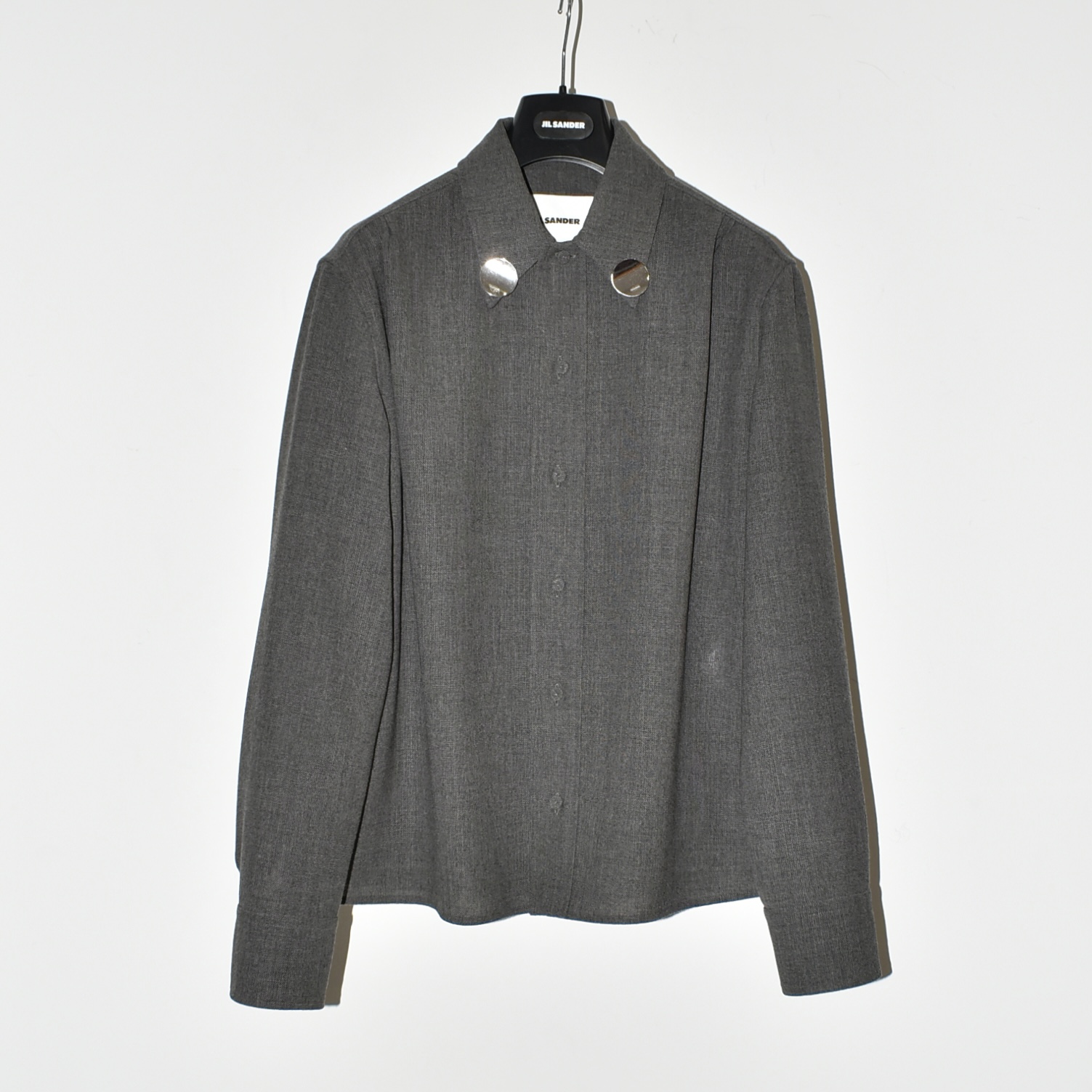 JILSANDER L/S WOOL SHIRTS DETACHABLE JEWELCLIP[J21DL0172]