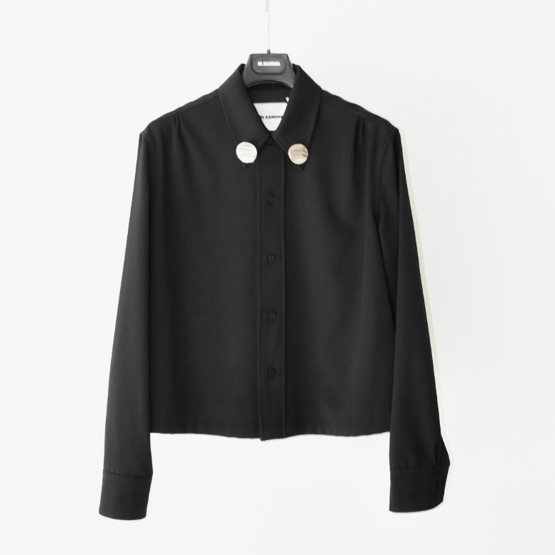JILSANDER L/S WOOL SHIRTS DETACHABLE JEWELCLIP[J21DL0156]