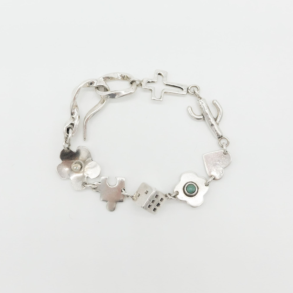 MEMOWA Paris RANDOM CHARMS BRACELET sil 20cm